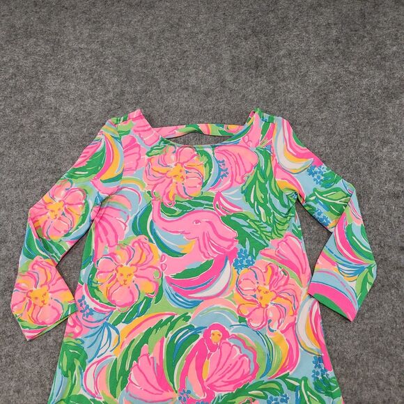 Lilly Pulitzer Womens XS Ophelia So A Peeling Swing Dress Elephant Floral Summer - Picture 5 of 15